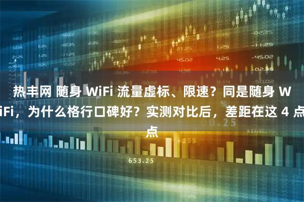 热丰网 随身 WiFi 流量虚标、限速?同是随身 WiFi,为什么格行口碑好?实测对比后,差距在这 4 点